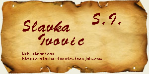 Slavka Ivović vizit kartica